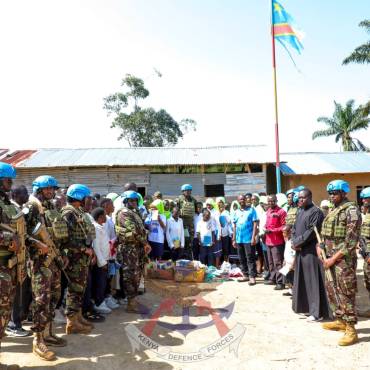 KENYAN PEACEKEEPERS URGE EDUCATION OVER GUNS AT KARTUSI SECONDARY SCHOOL