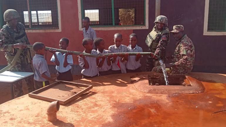 KDF DELIVERS WATER IN WAJIR WEST