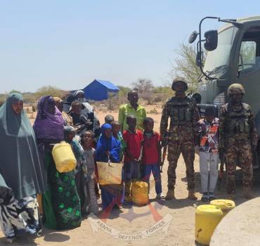 KDF TROOPS CONDUCT HUMANITARIAN WATER SUPPLY EXERCISE IN WAJIR SOUTH