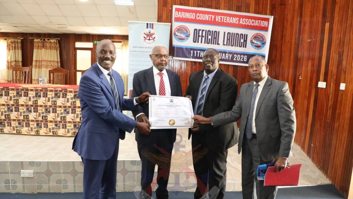 OFFICIAL LAUNCH OF THE BARINGO COUNTY MILITARY VETERANS CHAPTER AND NAROK VETERANS SENSITIZATION