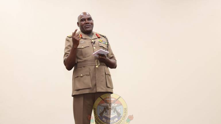 JCSC HOSTS COMMANDER KENYA ARMY FOR A LECTURE OF OPPORTUNITY